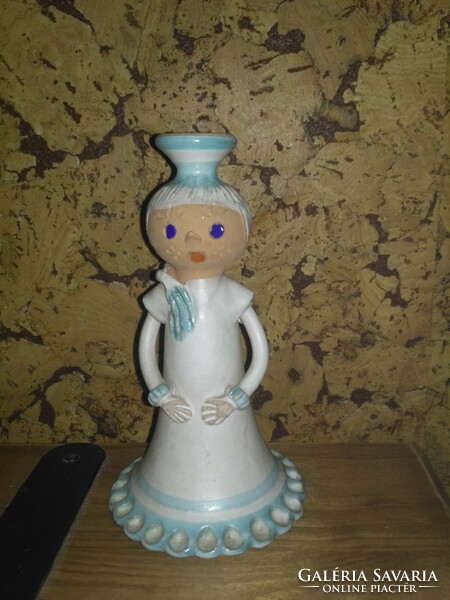 Little girl ceramic statue, candle holder