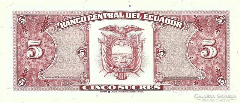 5 sucres 1988 Ecuador UNC