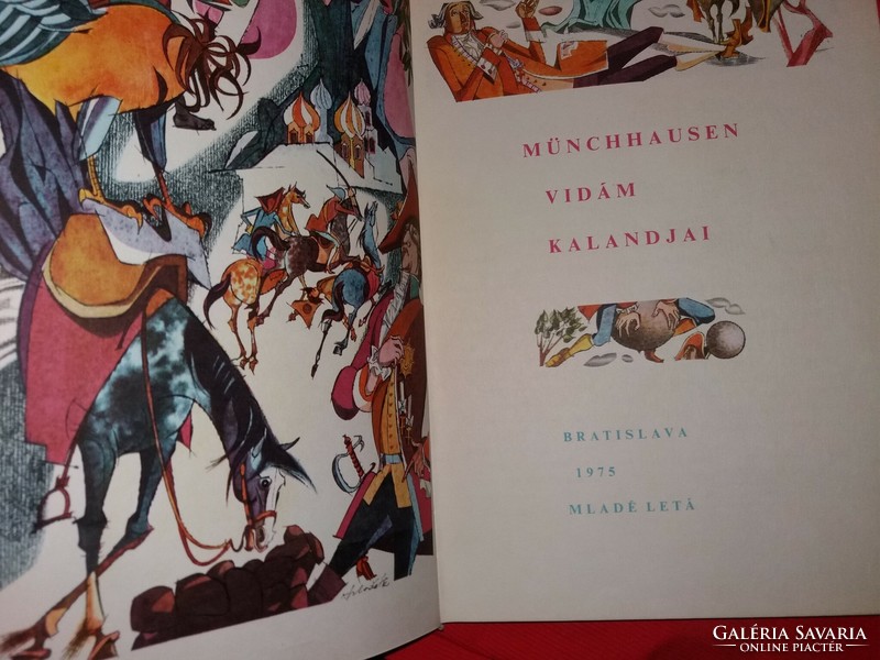 1975 G. A. Bürger : Münchhausen vidám kalandjai képes mesekönyv Mladé Letá Könyvkiadó POZSONY