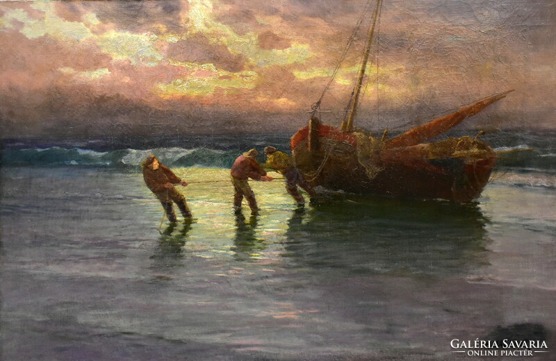 Henri magerer (19th century Dutch painter) tugboats