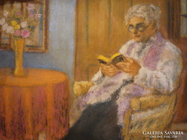 Bálint is reading a room interior with a woman