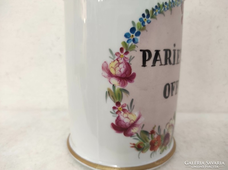 Antique apothecary jar with painted white porcelain inscription drug pharmacy medical device 861 7030