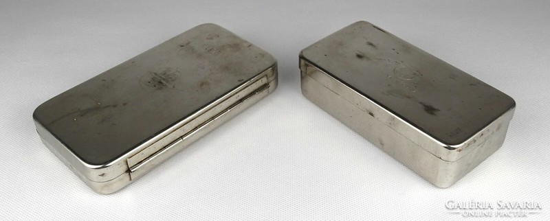 1O551 Antique Chrome Plated Copper Medical Storage Boxes