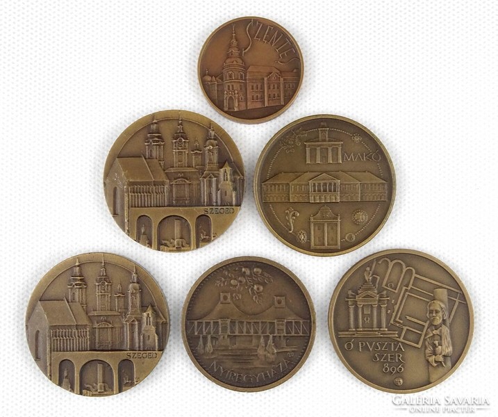 1O582 lapis - tóth - Csíkszentmihály city name bronze plaque 6 pieces