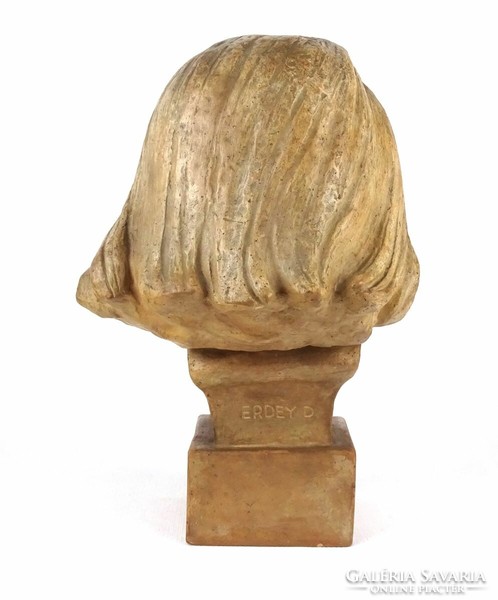 1M298 Erdey Dezső : Liszt Ferenc cserép mellszobor 27.5 cm