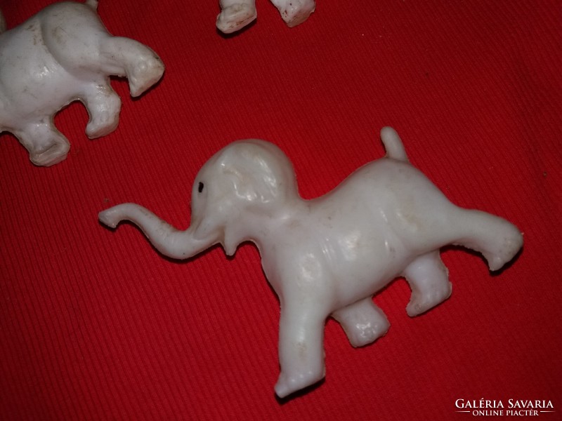Old dmsz hollow plastic elephant figurines 3 pieces in one according to the pictures 10 cm /pc