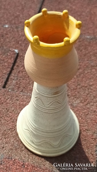 Beke Györgyi iparművészeti kerámia KIRÁLY figurás gyertyatartó  váza