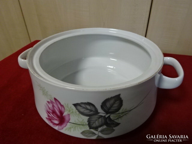Alföldi porcelain, rose pattern soup bowl without lid. Jokai.