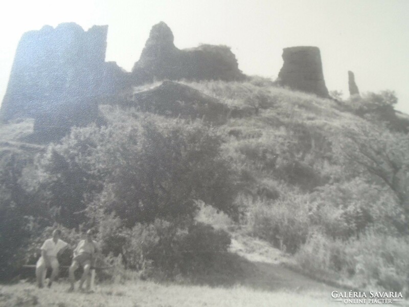 D198419 szigliget veszprém etc. Old large photo of Szigliget castle from the 1940s-50s mounted on cardboard