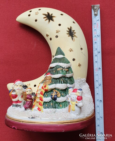 Christmas ceramic candle holder decoration Santa Claus pine tree snowman moon