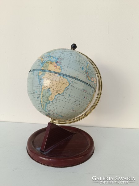 Antique table globe metal pre 1948 788 7790