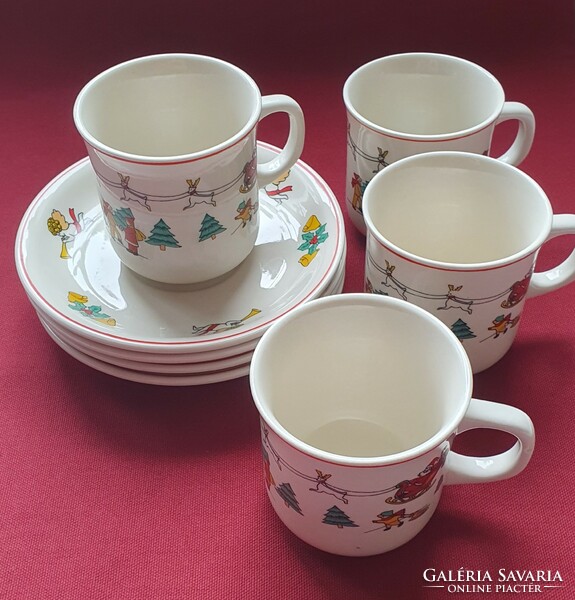 Christmas pattern porcelain tea coffee set cup saucer plate