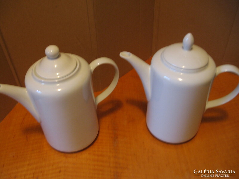 Plain white porcelain tea and coffee pot