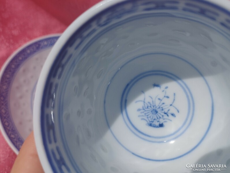 Chinese rice grain porcelain coffee cup with bottom