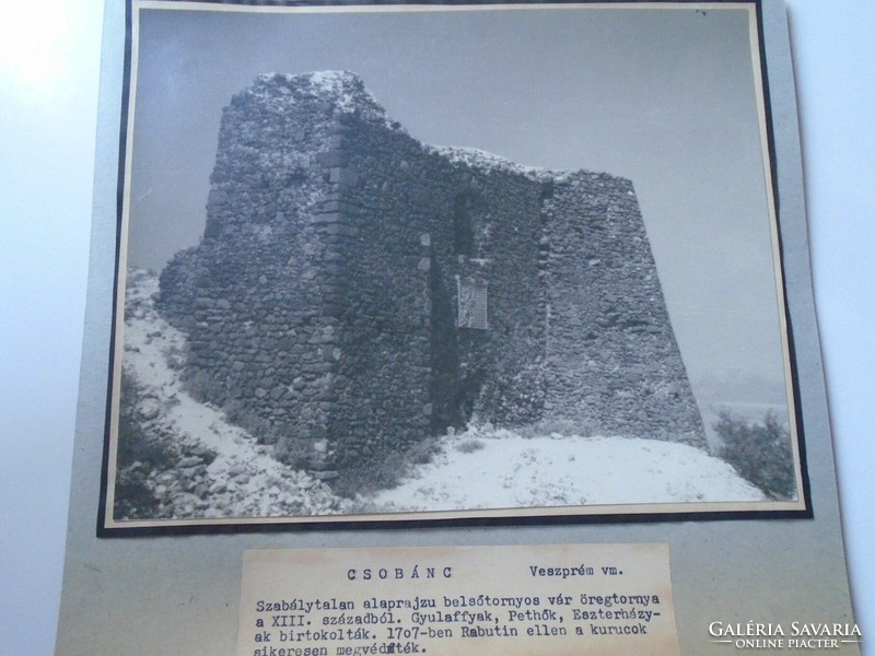 D198418 CSOBÁNC vára- Tapolca- Veszprém vm. régi nagyméretű fotó 1940-50's évek kartonra kasírozva