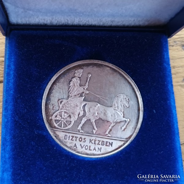 Mk commemorative token/medal, Tisza wheel silver-plated metal, 2000.