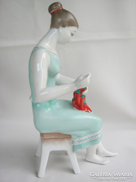 Woman in raven with porcelain pepper