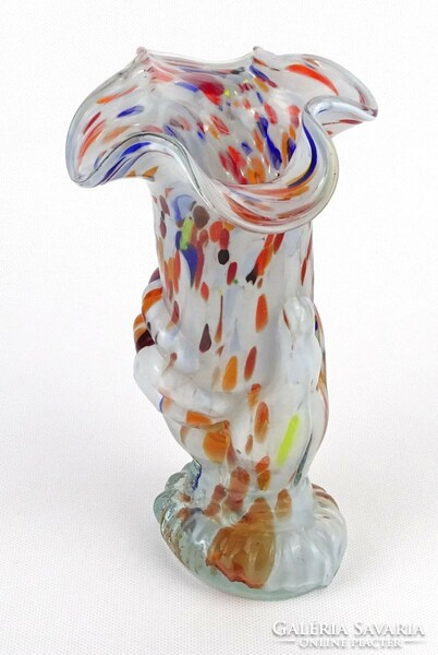 1O482 old special colored blown glass vase 22 cm