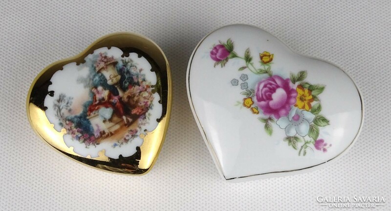 1O633 heart-shaped porcelain bonbonier 2 pieces