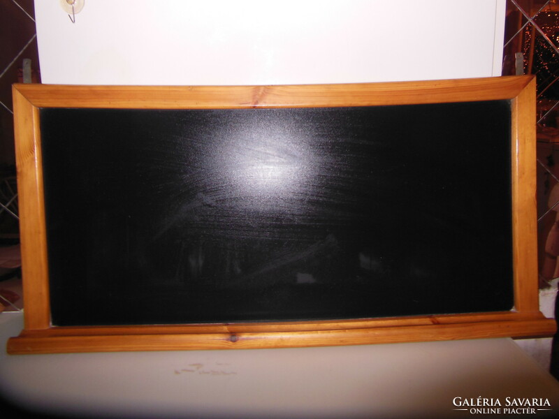 Blackboard - 87 x 43 cm + 4 cm - wooden frame - chalk holder 6 cm - retro - Austrian - flawless