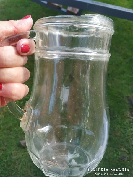 Thick glass water jug for sale! Retro, rare, thick glass liter jug