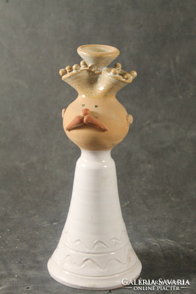 Györgyi Beke industrial ceramic king figure candleholder vase