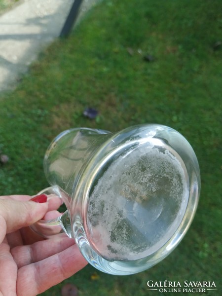 Retro glass jug, cream-colored spout for sale!