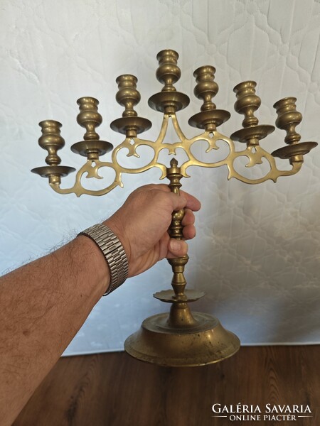 7 Branch copper candle holder