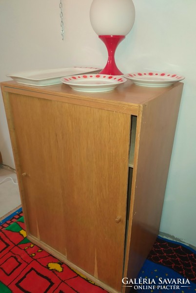 Retro small wardrobe with sliding doors, chest of drawers