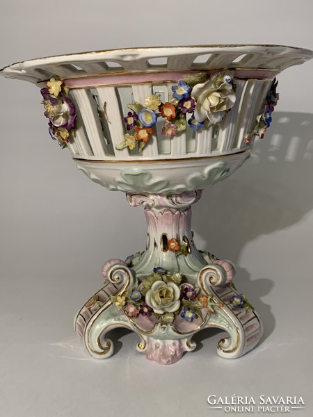 Antik Német Schierholz porcelán kínáló