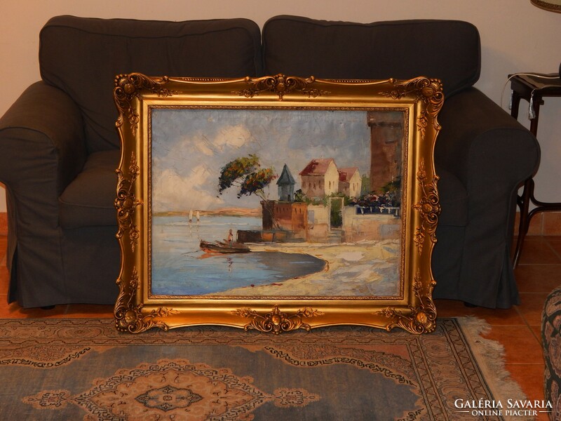 60x80 cm oil canvas painting in an excellent frame, marked lower left