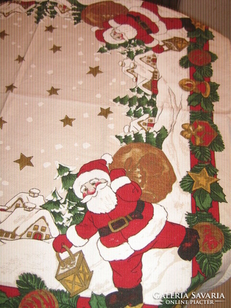 Wonderful festive Santa Claus winter scenic tablecloth