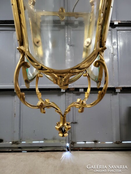 Rococo copper chandelier, carriage lamp