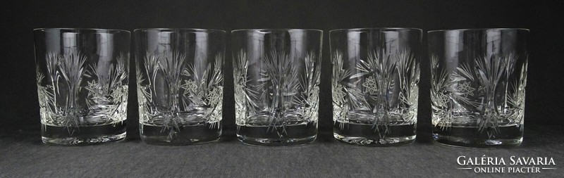 1O607 polished glass crystal whiskey glass 5 pieces