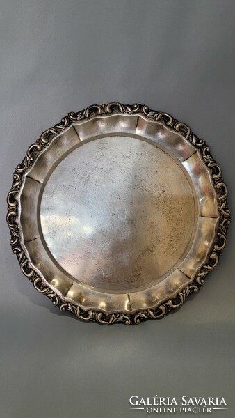 Old silver round tray