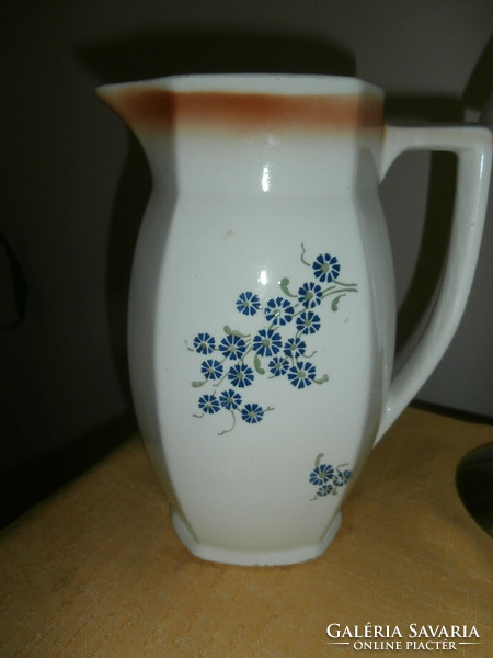 Granite water jug with blue flowers
