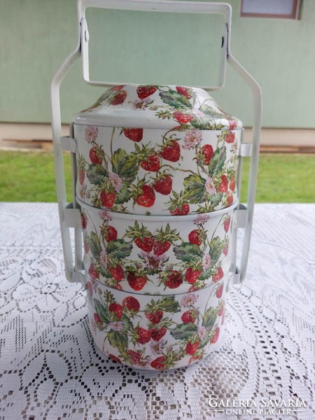 Strawberry strawberry pattern decoupage decoupage decoupage aluminum food barrel