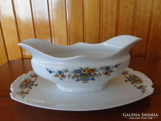 Beautifully shaped bowl with a vivid floral sauce, flawless