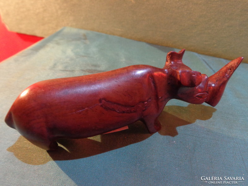 Rhinoceros / made of porcelain-hard wood/ - 12 cm handicraft