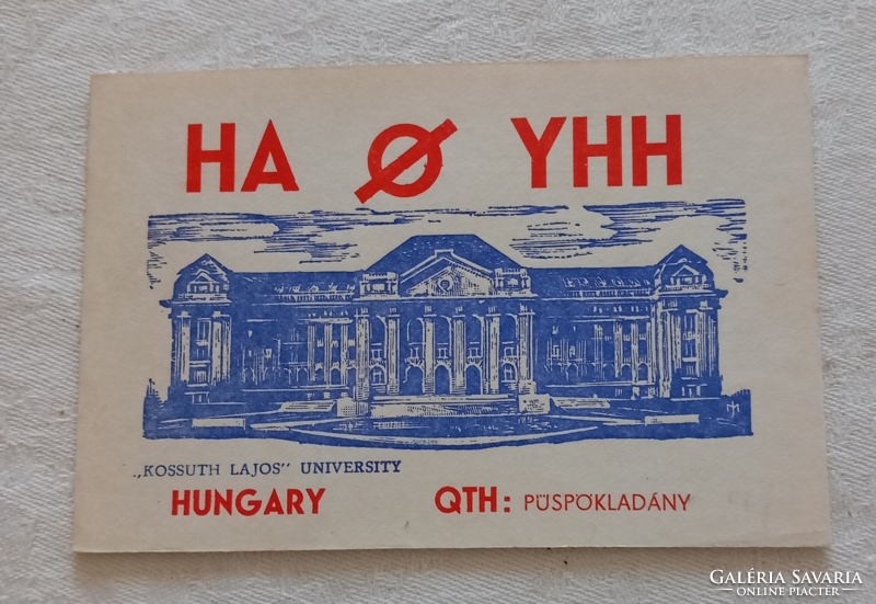 Hungary bishopric amateur radio (qsl) postcard