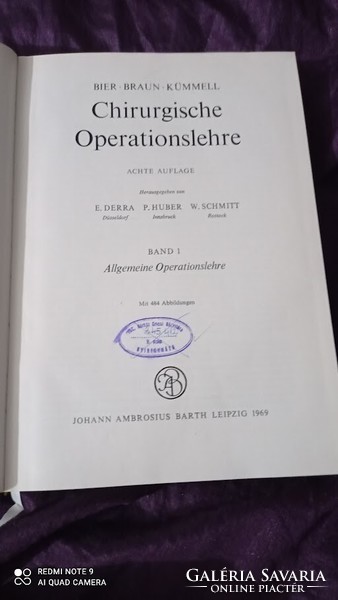 Antik német nyelvű orvosi, sebész könyv Chirurgische Operationslehre Sebészeti Műtételmélet orvosi