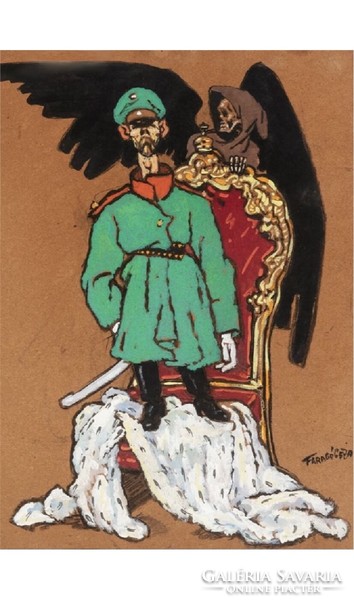 Carver Geza (1877-1928): war caricature, tempera paper