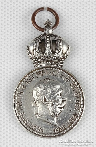1O600 Antik Ferenc József SIGNUM LAUDIS ezüst monarchiás kitüntetés