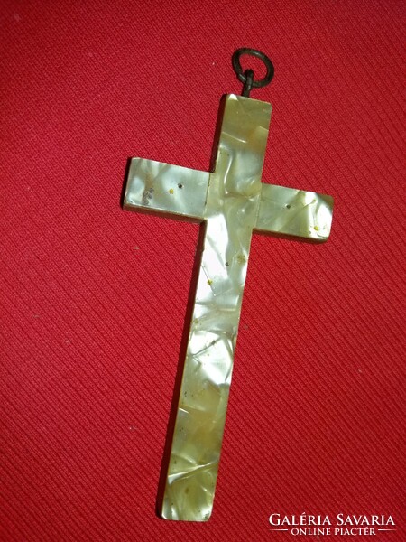 Antique very beautiful mother-of-pearl wooden cross crucifix corpus 12 x 5 cm according to the pictures