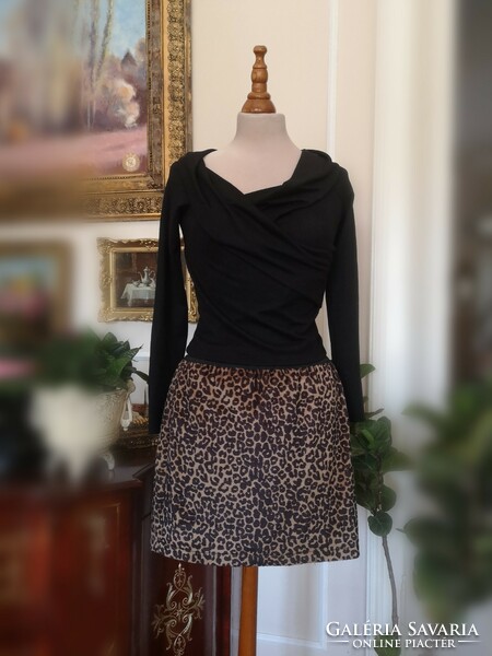 Amisu 38 leopard print skirt with elastic waist