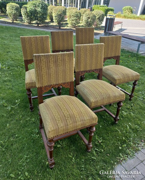 6 tin German-style oak chairs