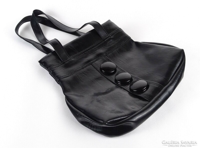 1O770 black women's bag with retro leather effect