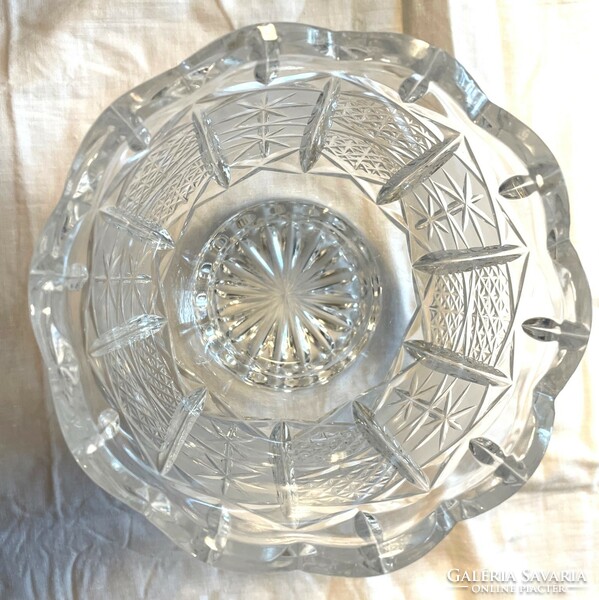 Crystal glass bowl, large bonbonier, table centerpiece