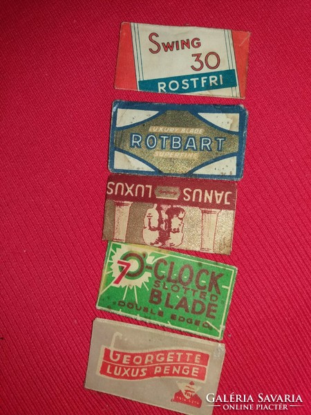 Antique replaceable blade razor paper blade product labels together according to pictures