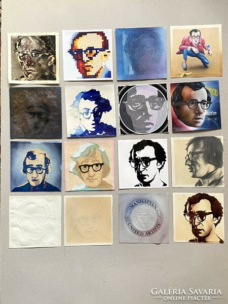 A collection of 16 Woody Allen portraits, unique modern works